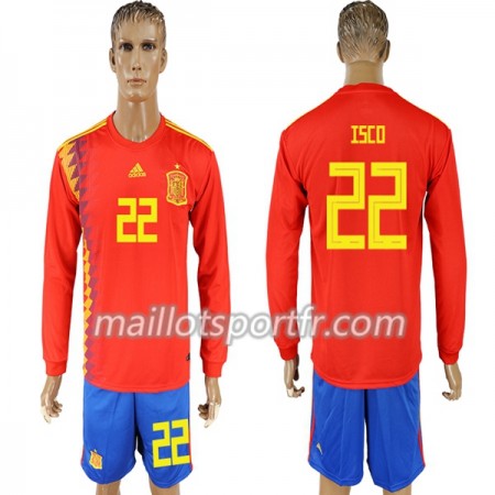 Maillot de Foot Espagne Isco 22 Domicile Coupe du monde 2018 ML